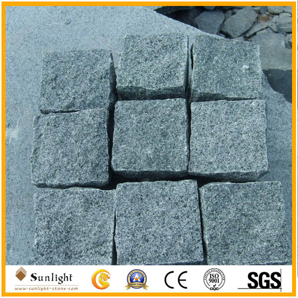 G654 dark grey granite cobble stone