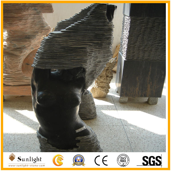 black stone Lady  Sculpture Carving
