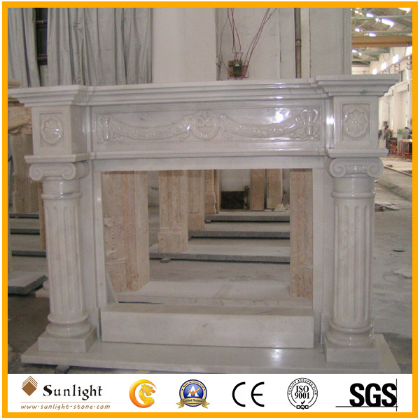 white marble marble fireplace mantel