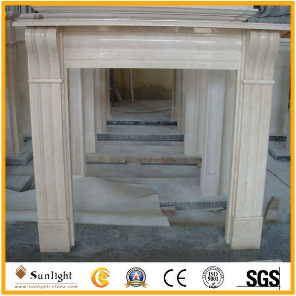 Carved stone marble fireplace mantel