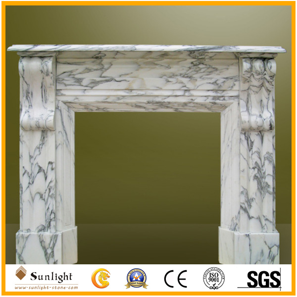 Italy Arabescato marble fireplace sur