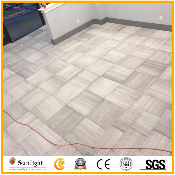 wood vein white marble flooring tiles