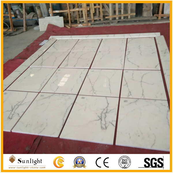  white statuario marble floor tiles