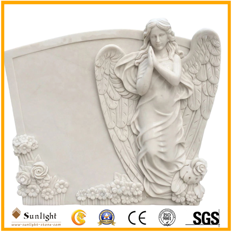 Simple Marble Tombstone with White Ma